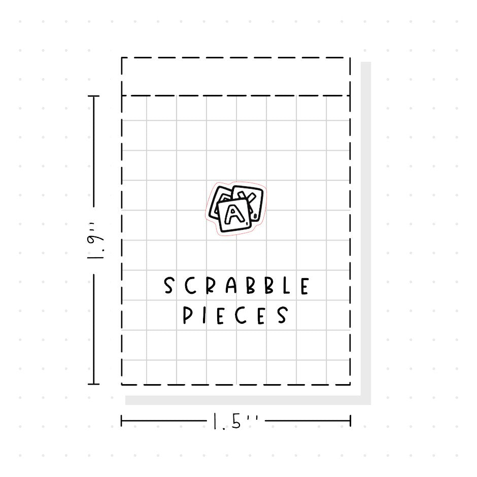 (PM400) Scrabble Pieces - Tiny Minimal Icon Stickers
