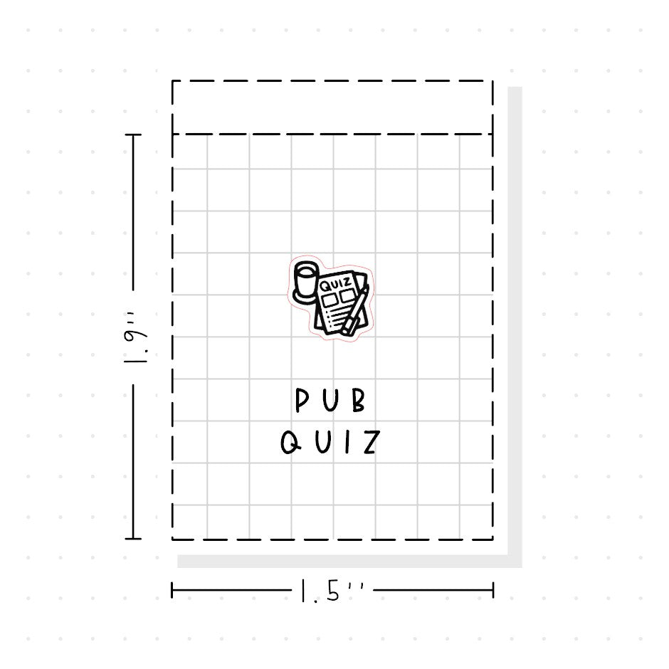 (PM401) Pub Quiz - Tiny Minimal Icon Stickers