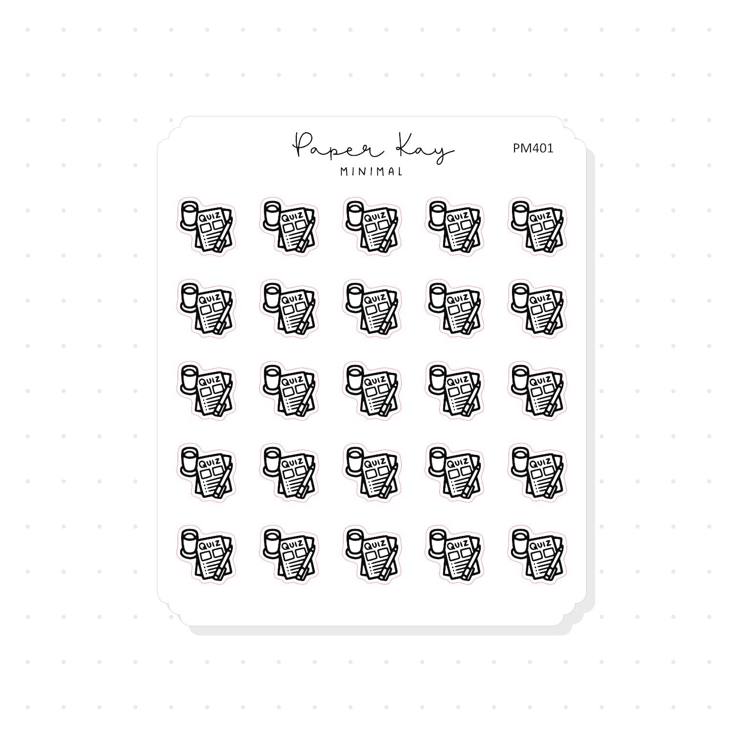 (PM401) Pub Quiz - Tiny Minimal Icon Stickers