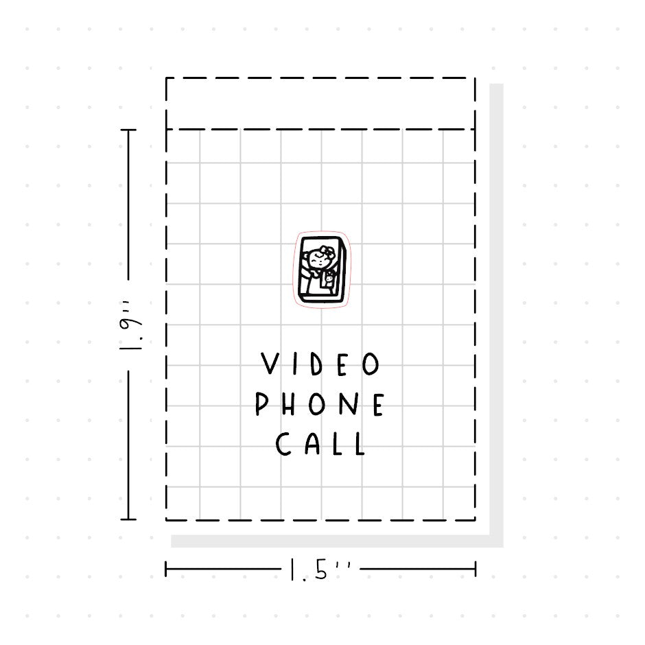 (PM402) Video Phone Call - Tiny Minimal Icon Stickers