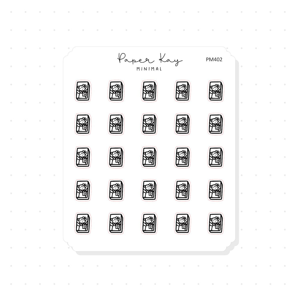 (PM402) Video Phone Call - Tiny Minimal Icon Stickers