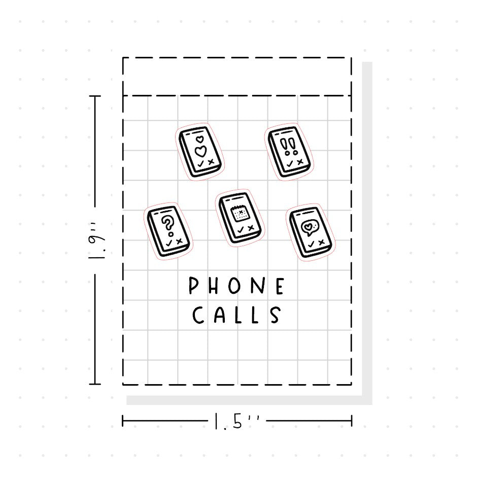 (PM403) Phone Calls - Tiny Minimal Icon Stickers