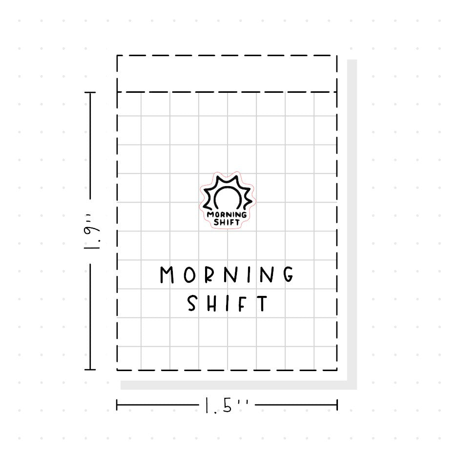 (PM406) Morning Shift - Tiny Minimal Icon Stickers