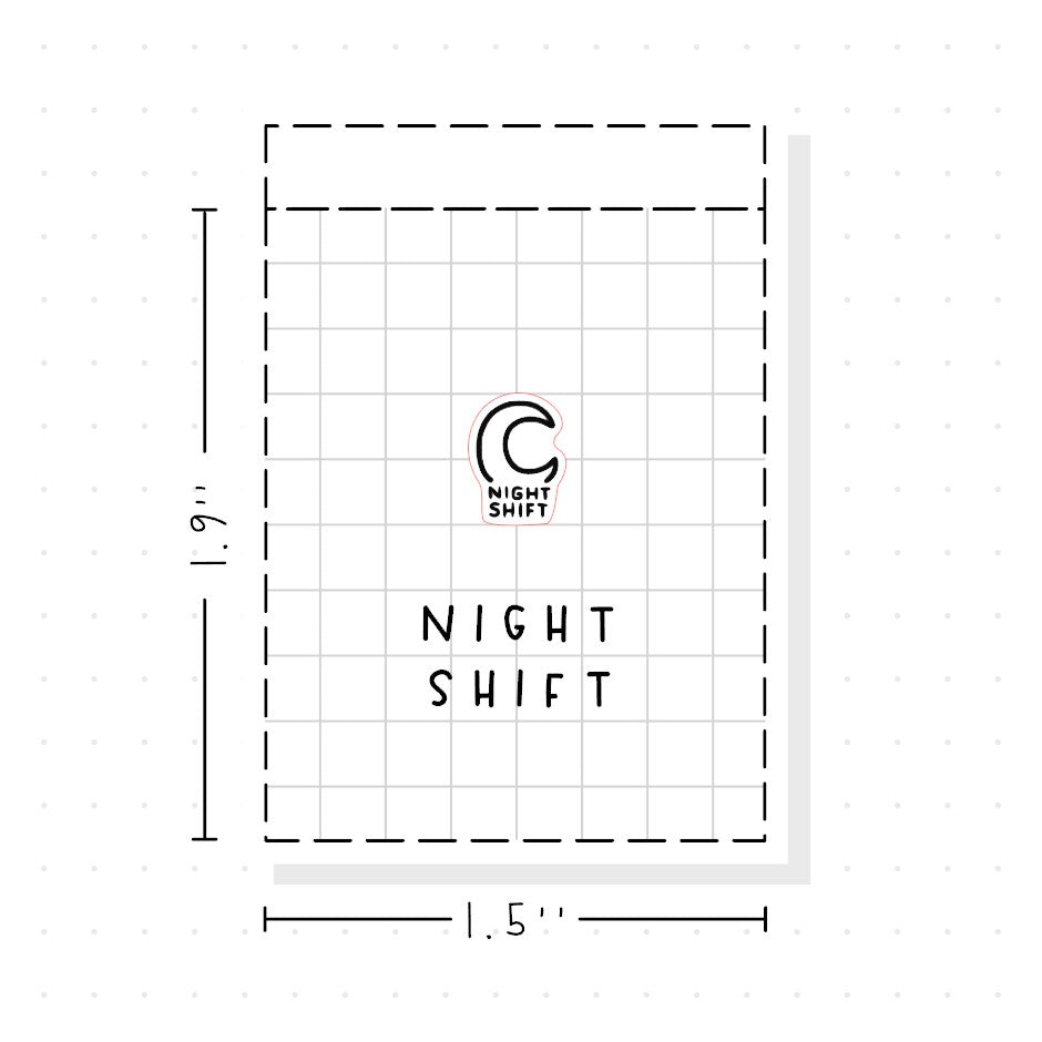 (PM407) Night Shift - Tiny Minimal Icon Stickers