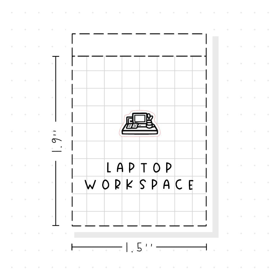 (PM408) Laptop Workspace - Tiny Minimal Icon Stickers