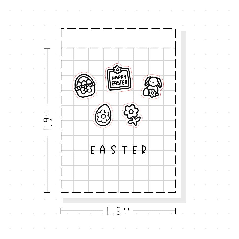 (PM413) Easter - Tiny Minimal Icon Stickers