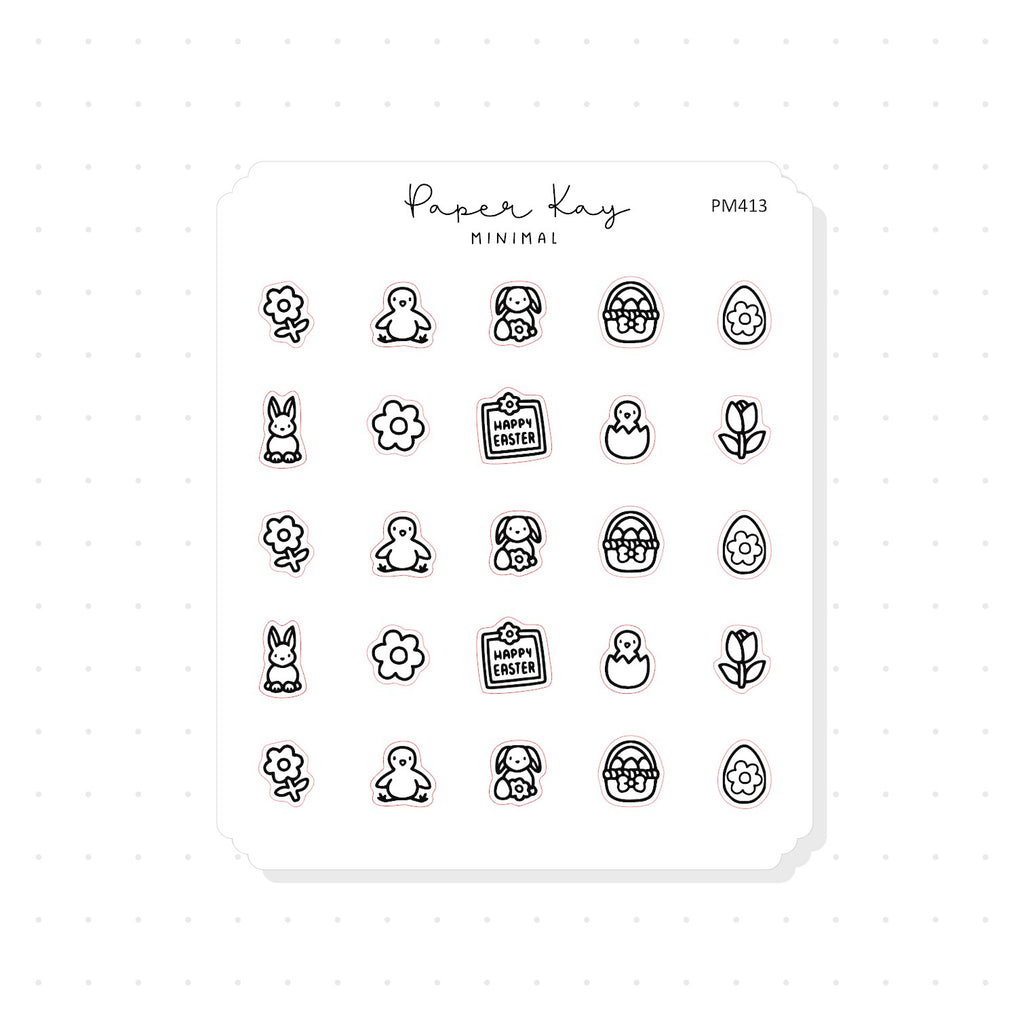 (PM413) Easter - Tiny Minimal Icon Stickers