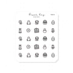 (PM413) Easter - Tiny Minimal Icon Stickers
