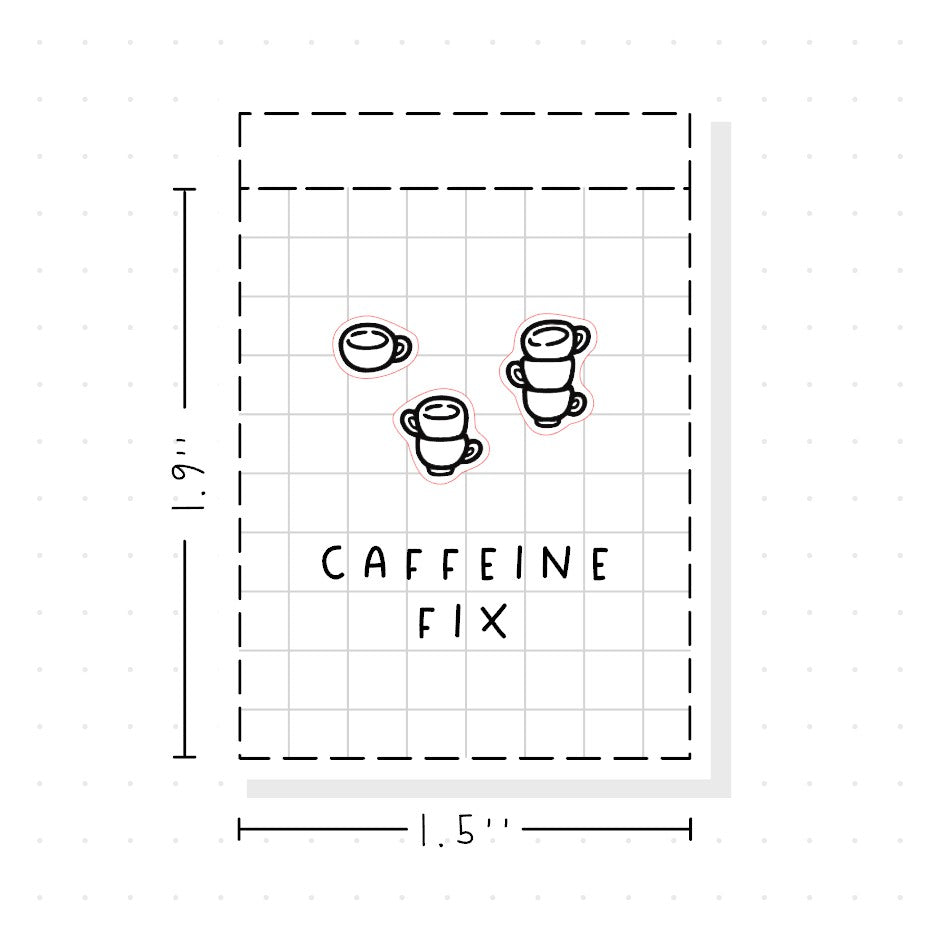(PM414) Caffeine Fix - Tiny Minimal Icon Stickers