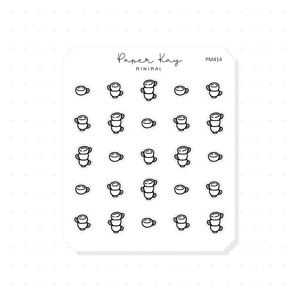 (PM414) Caffeine Fix - Tiny Minimal Icon Stickers