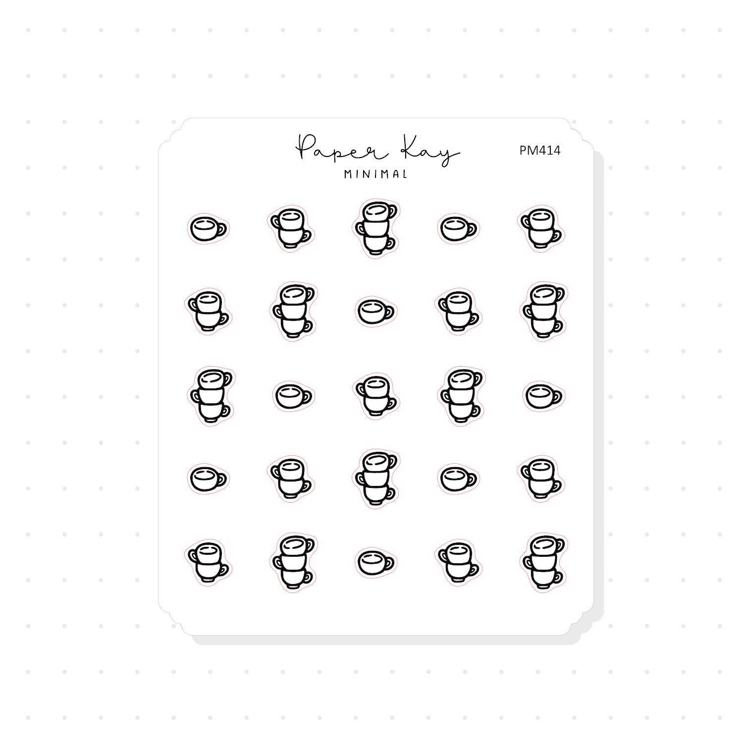 (PM414) Caffeine Fix - Tiny Minimal Icon Stickers