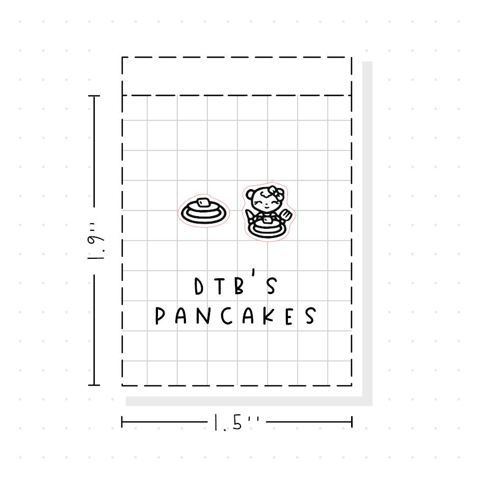(PM415) Dot the Bear's Pancakes - Tiny Minimal Icon Stickers