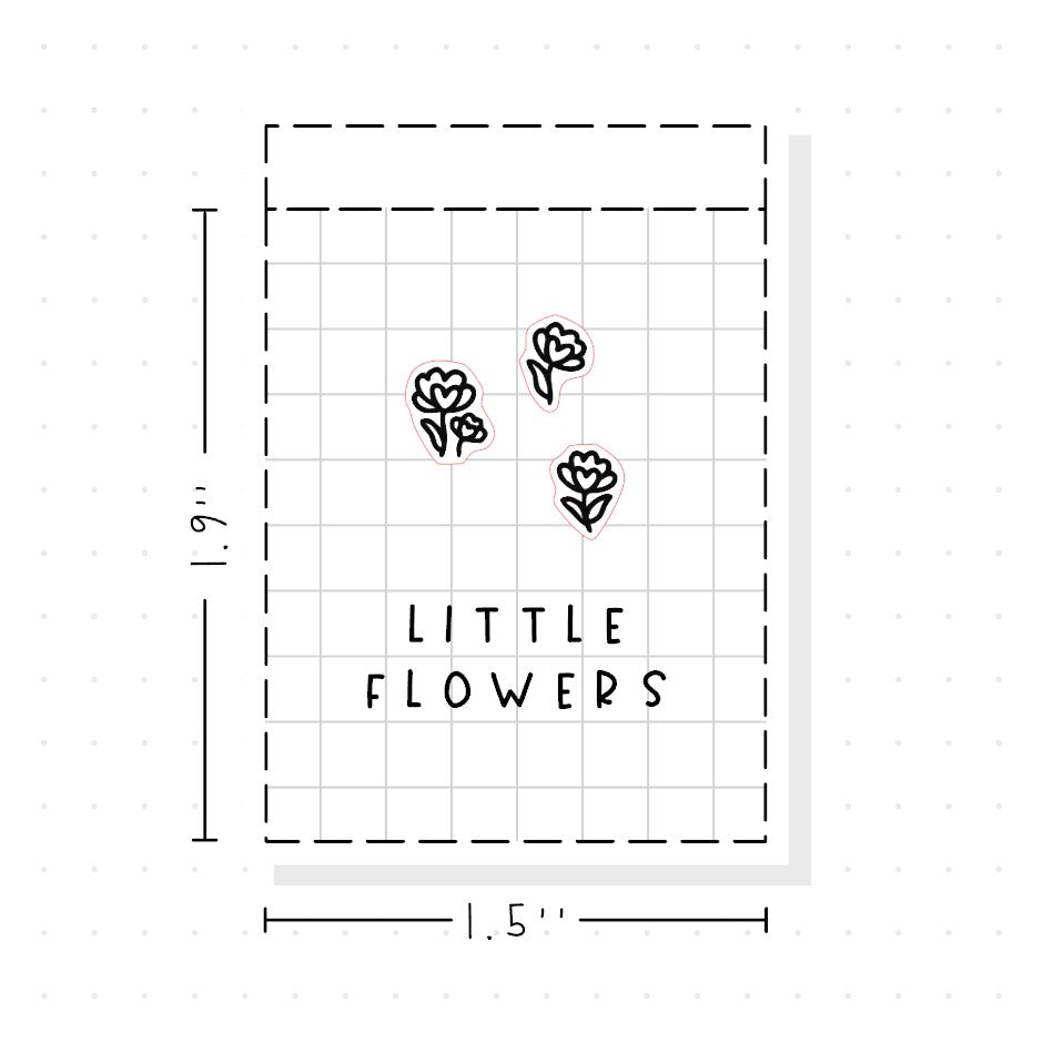 (PM416) Little Flowers - Tiny Minimal Icon Stickers