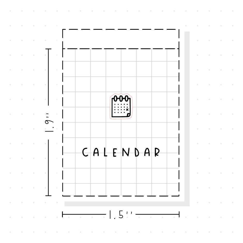(PM417) Calendar - Tiny Minimal Icon Stickers