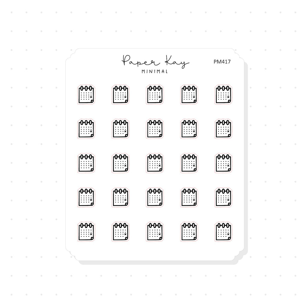 (PM417) Calendar - Tiny Minimal Icon Stickers