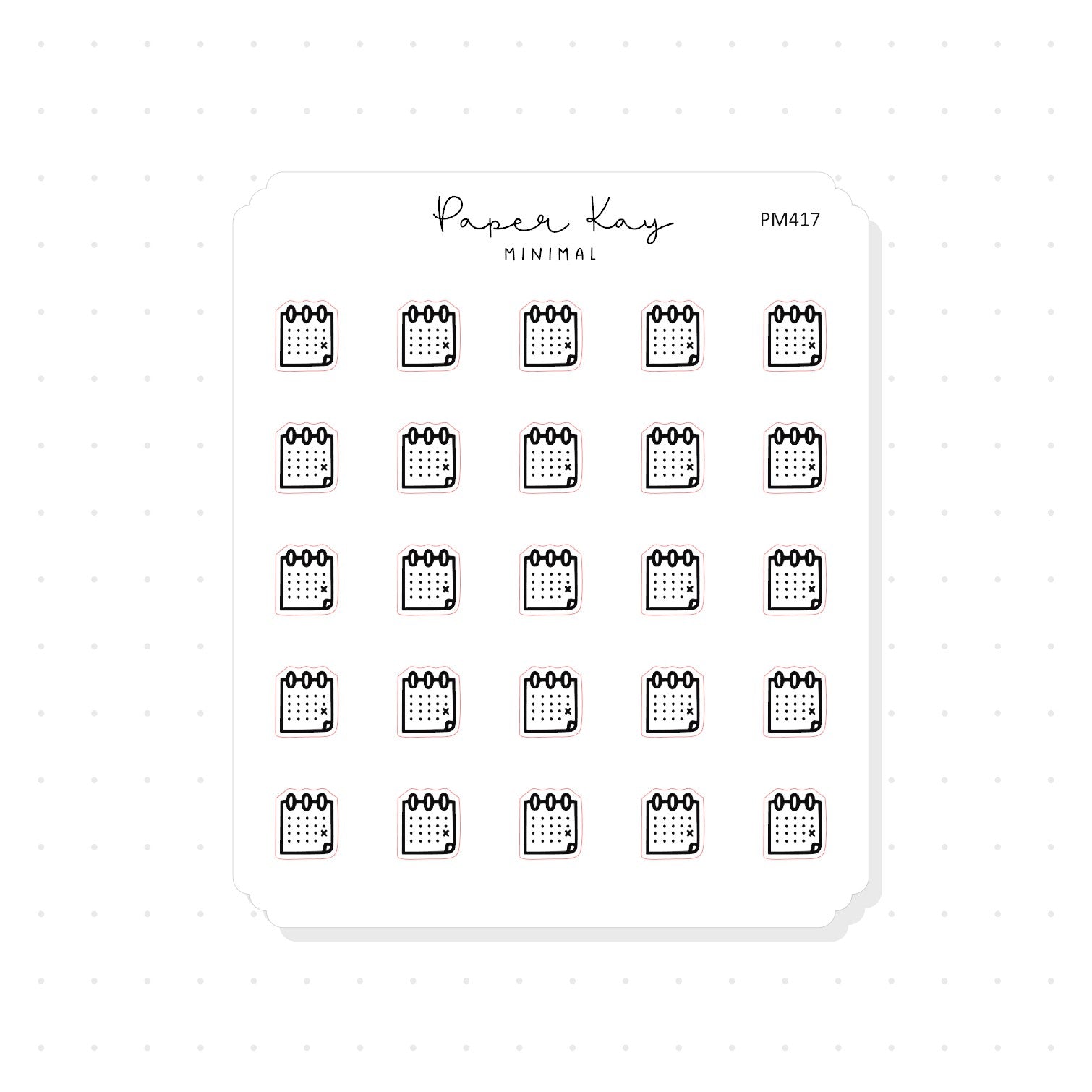 (PM417) Calendar - Tiny Minimal Icon Stickers