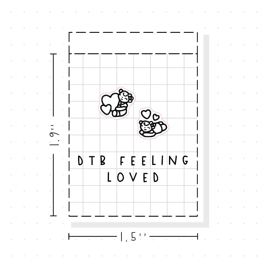 (PM418) Dot the Bear Feeling Loved - Tiny Minimal Icon Stickers