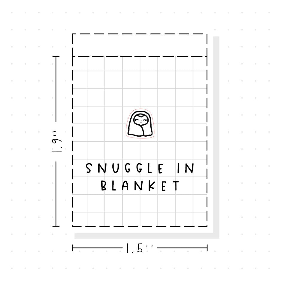 (PM421) DTB Snuggling in a Blanket - Tiny Minimal Icon Stickers