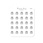 (PM421) DTB Snuggling in a Blanket - Tiny Minimal Icon Stickers