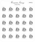 (PM422) Rubber Duck with Bubbles - Tiny Minimal Icon Stickers