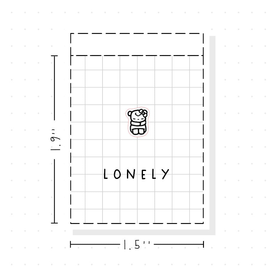 (PM423) Lonely - Tiny Minimal Icon Stickers