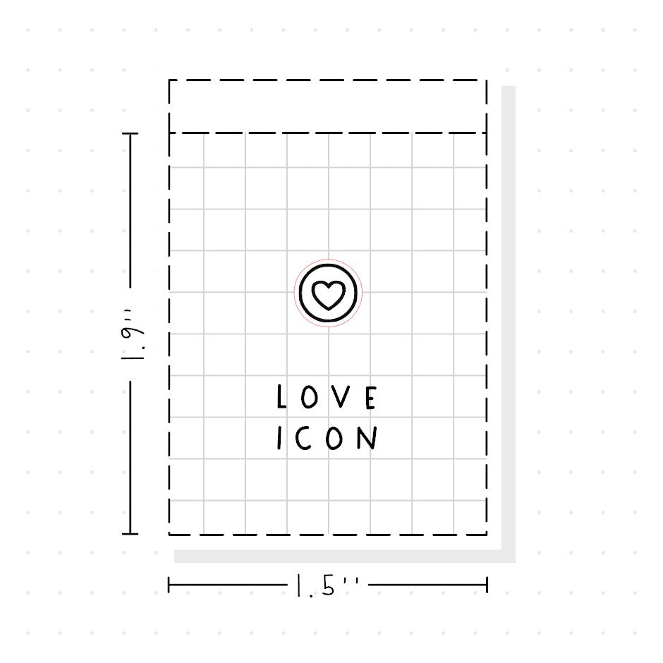 (PM426) Love Icon - Tiny Minimal Icon Stickers