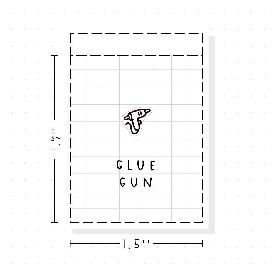 (PM427) Glue Gun - Tiny Minimal Icon Stickers