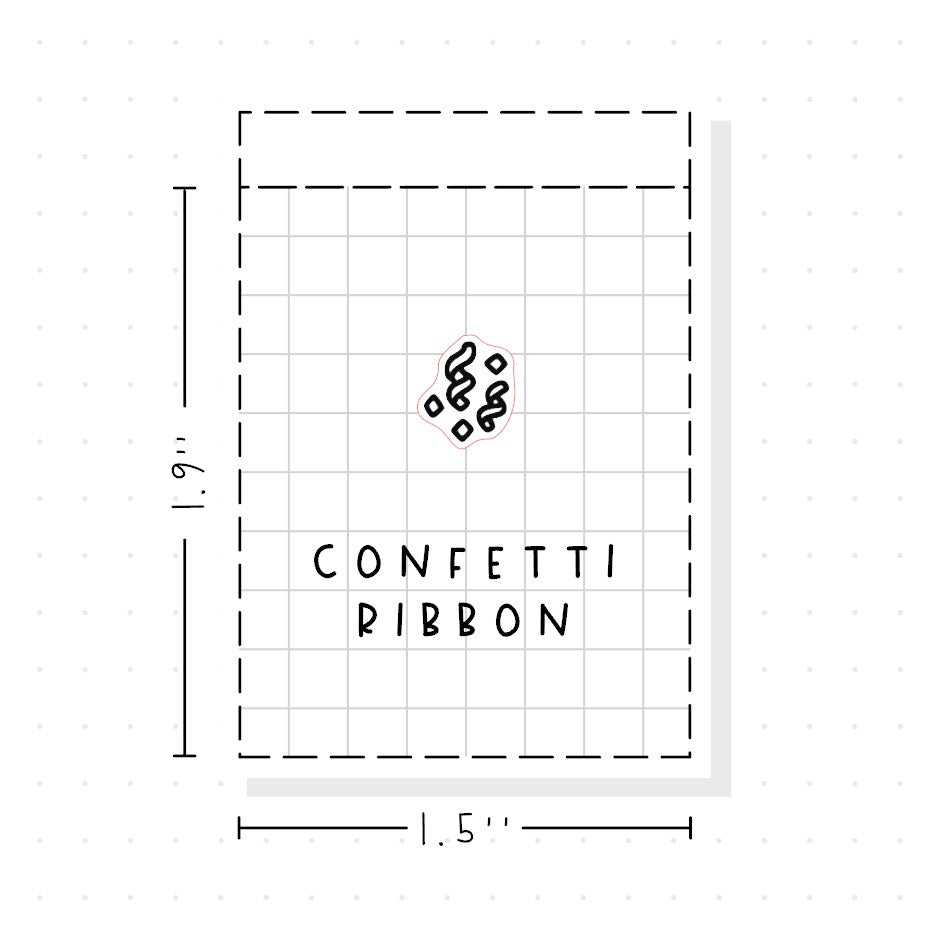 (PM428) Confetti Ribbon - Tiny Minimal Icon Stickers