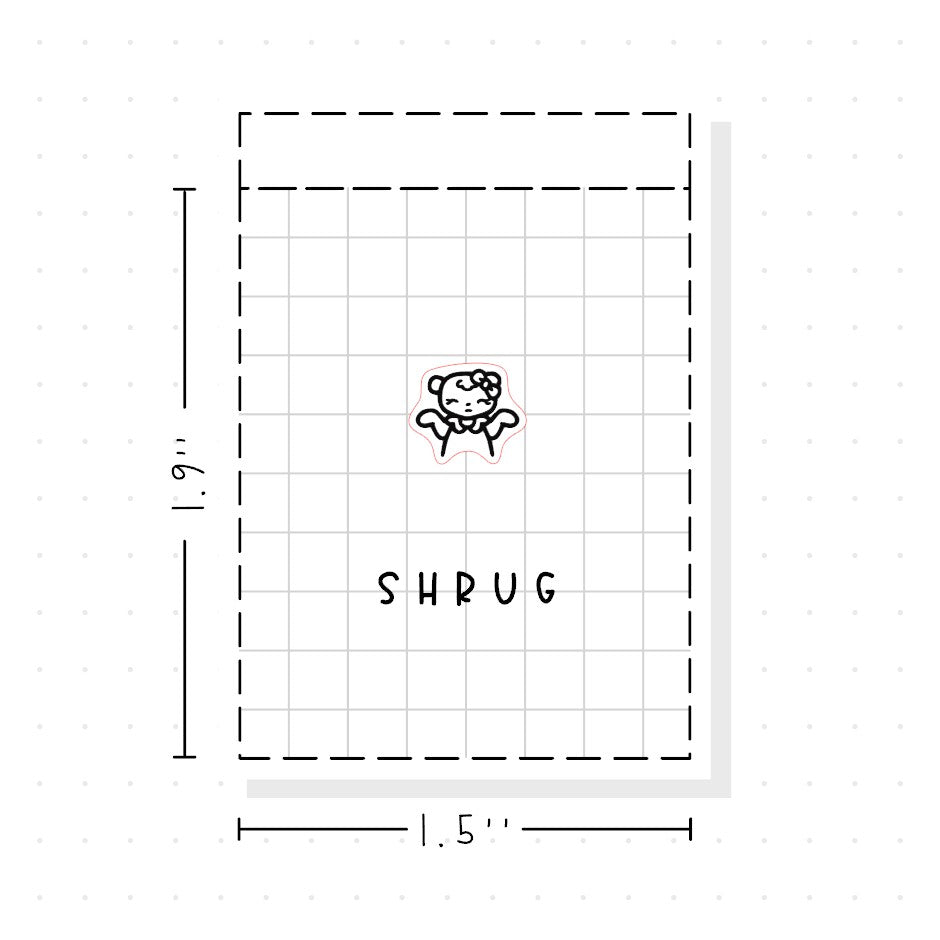 (PM429) Shrug - Tiny Minimal Icon Stickers