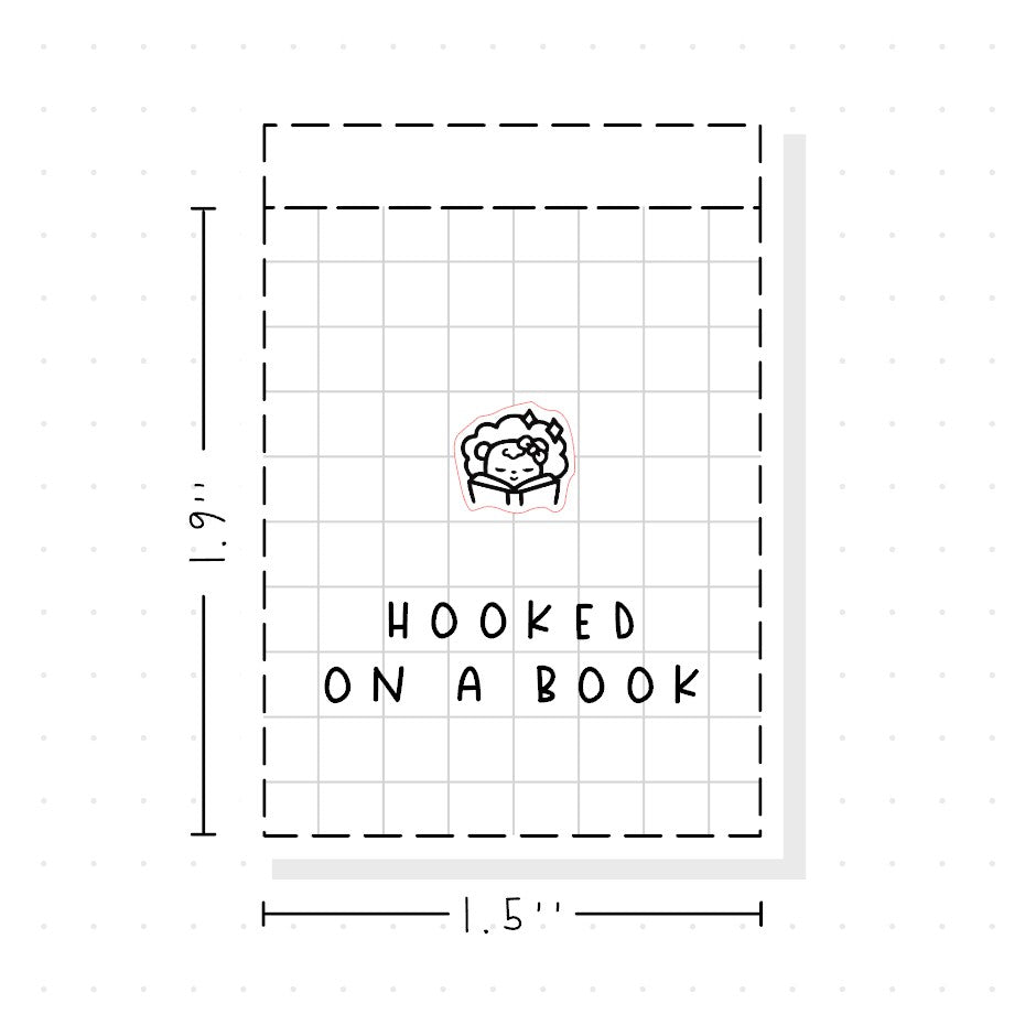 (PM430) Hooked on a Book - Tiny Minimal Icon Stickers