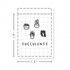 (PM433) Succulents - Tiny Minimal Icon Stickers