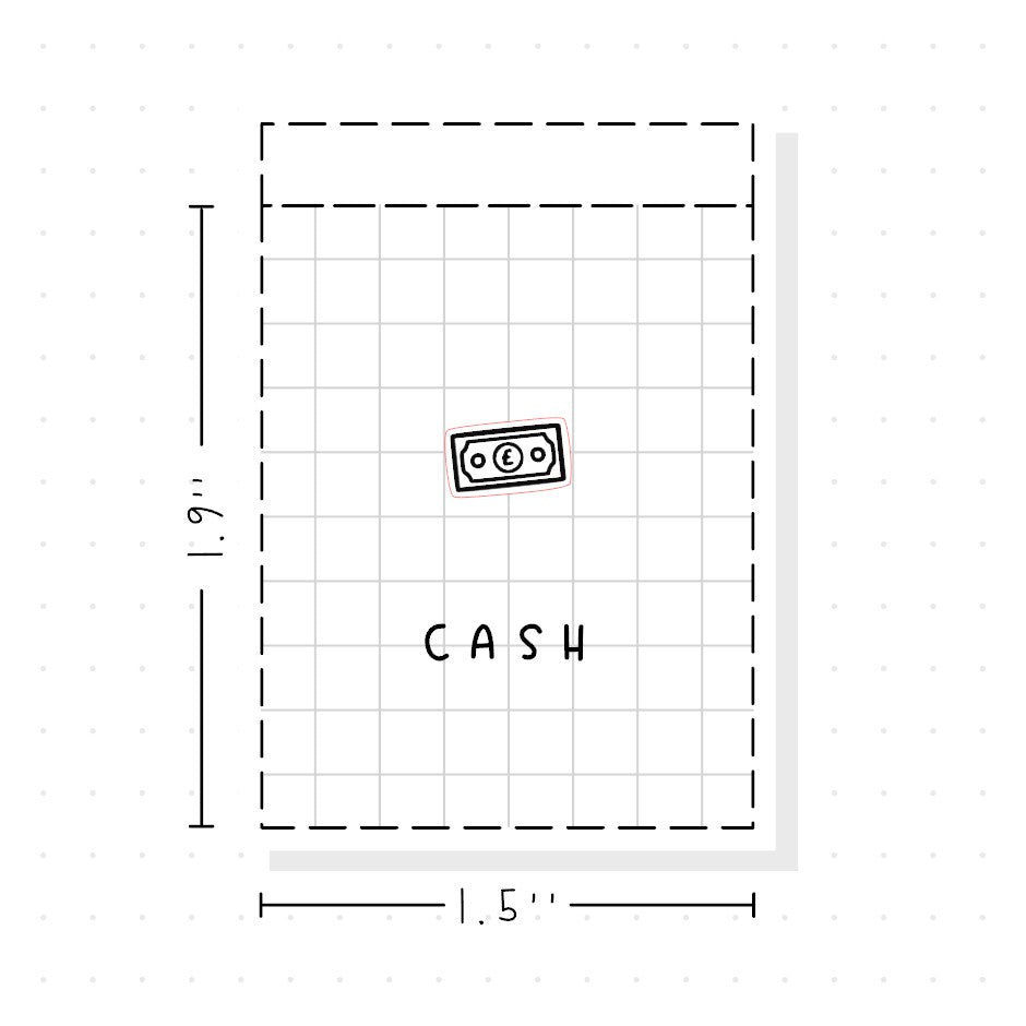 (PM434) Cash - Tiny Minimal Icon Stickers