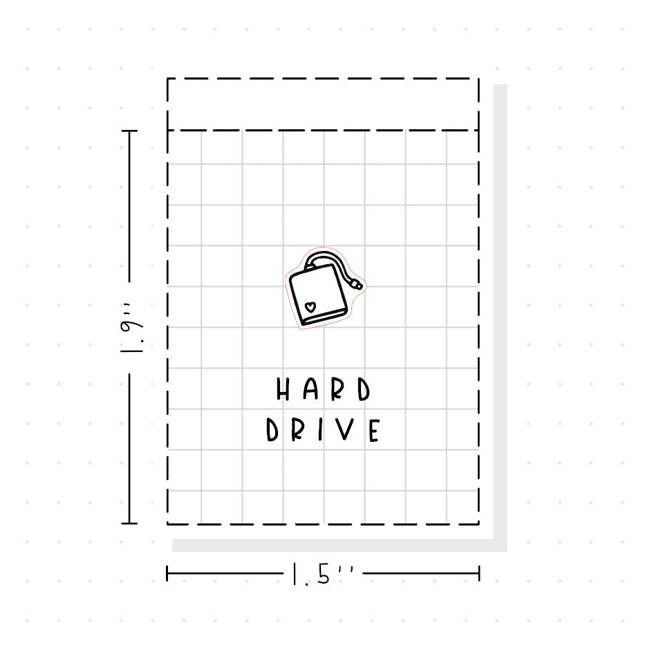 (PM436) Hard Drive - Tiny Minimal Icon Stickers