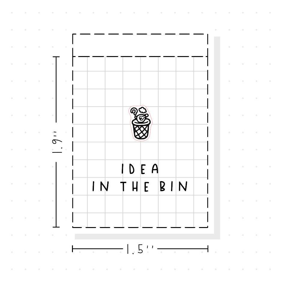(PM440) Idea in the Bin - Tiny Minimal Icon Stickers