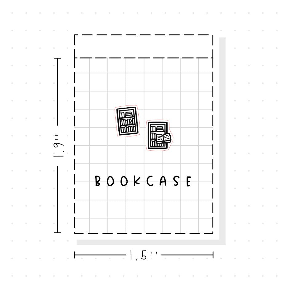 (PM443) Bookcase - Tiny Minimal Icon Stickers