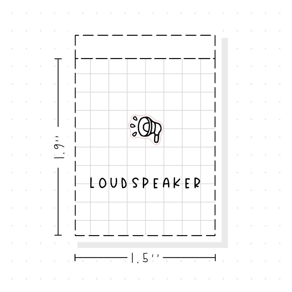 (PM445) Loudspeaker - Tiny Minimal Icon Stickers