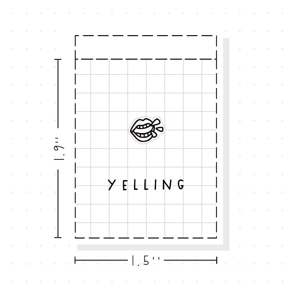 (PM446) Yelling - Tiny Minimal Icon Stickers