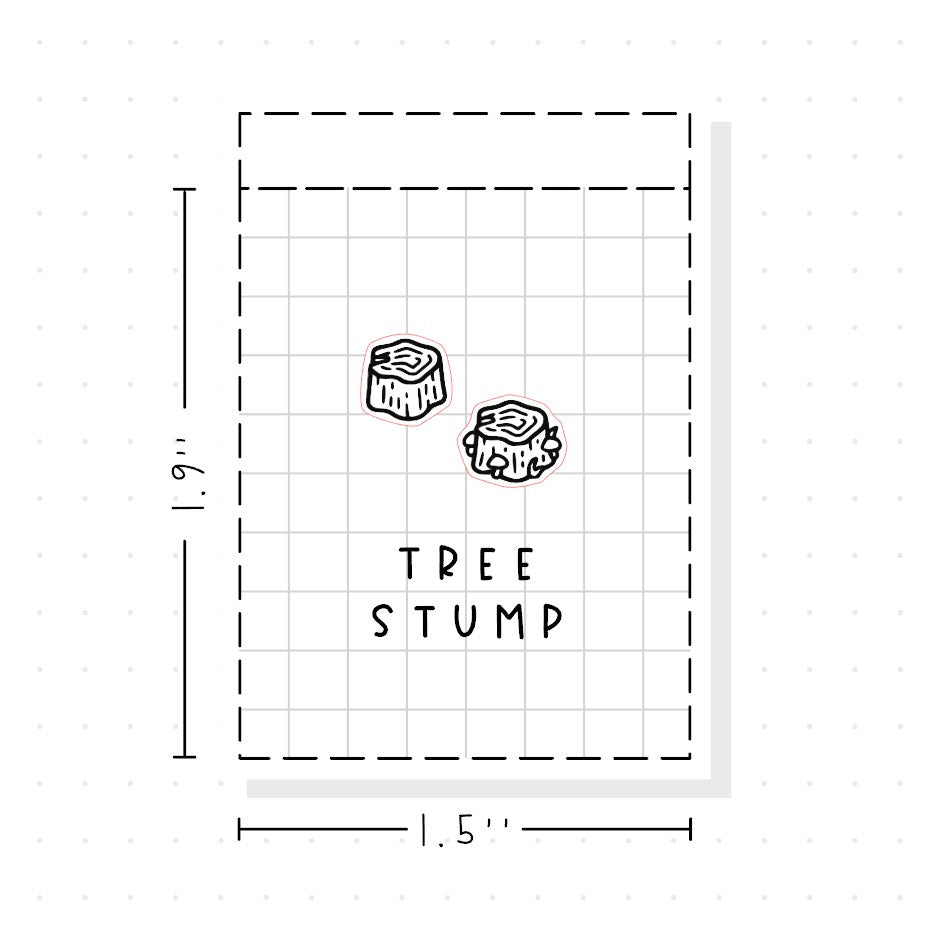 (PM451) Tree Stump - Tiny Minimal Icon Stickers
