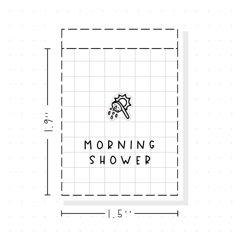 (PM453) Morning Shower - Tiny Minimal Icon Stickers