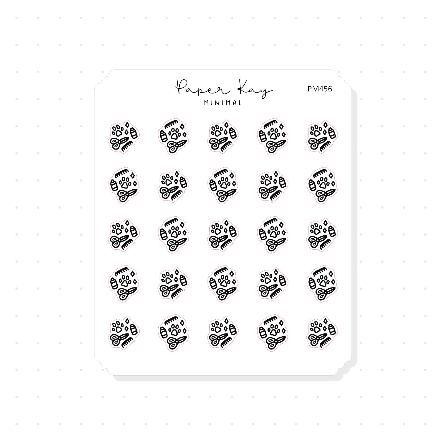 (PM456) Dog Grooming - Tiny Minimal Icon Stickers