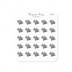 (PM457) Dog Leash/Walk - Tiny Minimal Icon Stickers