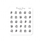 (PM458) Flower Gardening - Tiny Minimal Icon Stickers