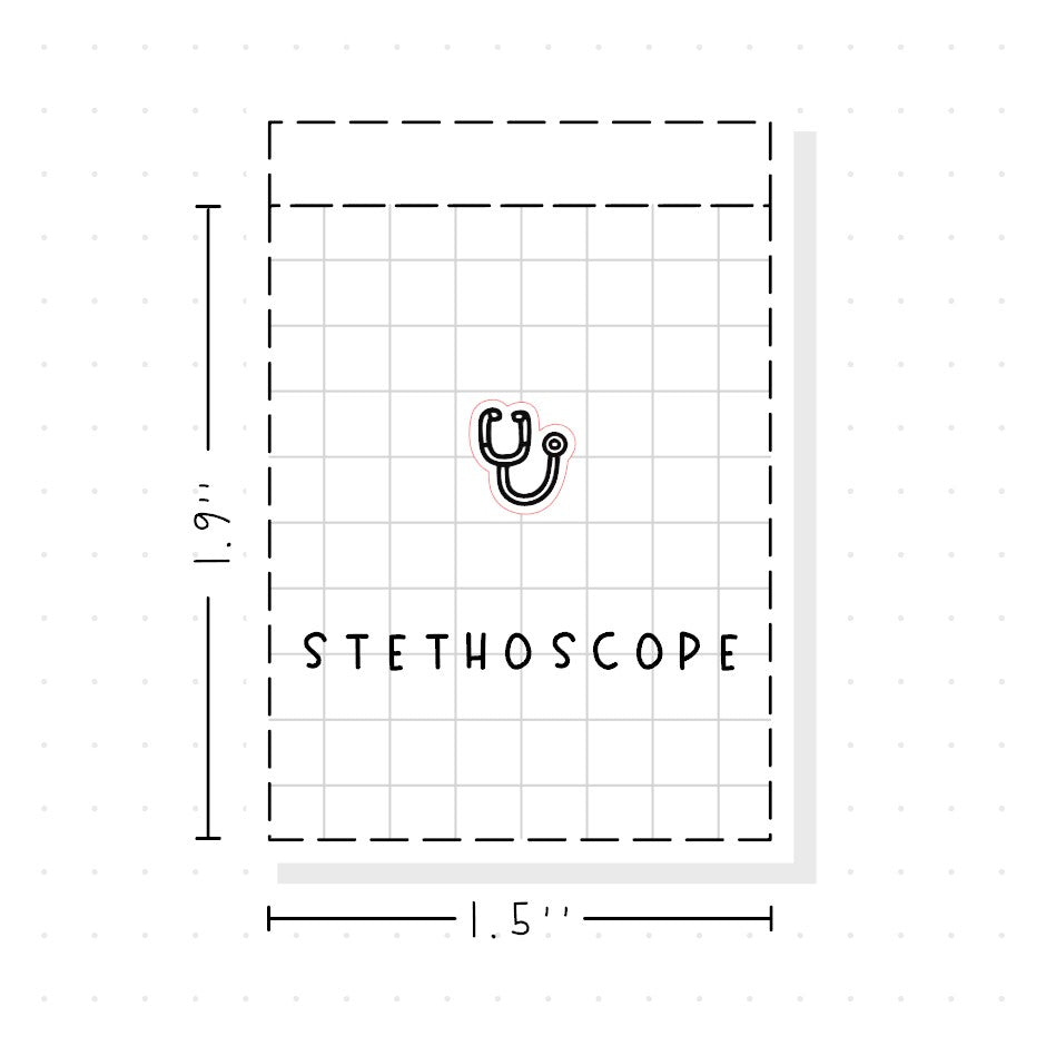 (PM461) Stethoscope - Tiny Minimal Icon Stickers