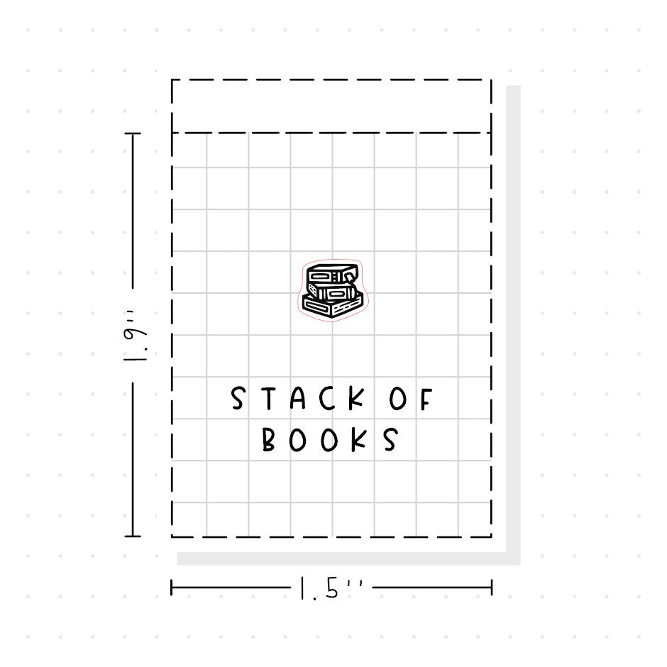 (PM463) Stack of Books - Tiny Minimal Icon Stickers