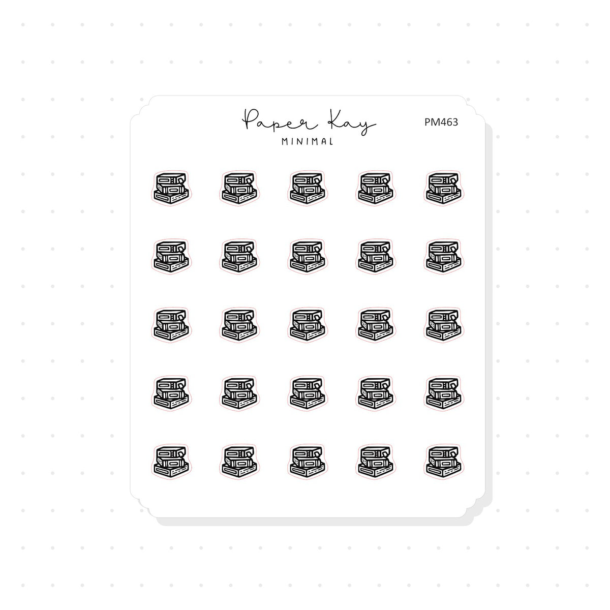 (PM463) Stack of Books - Tiny Minimal Icon Stickers