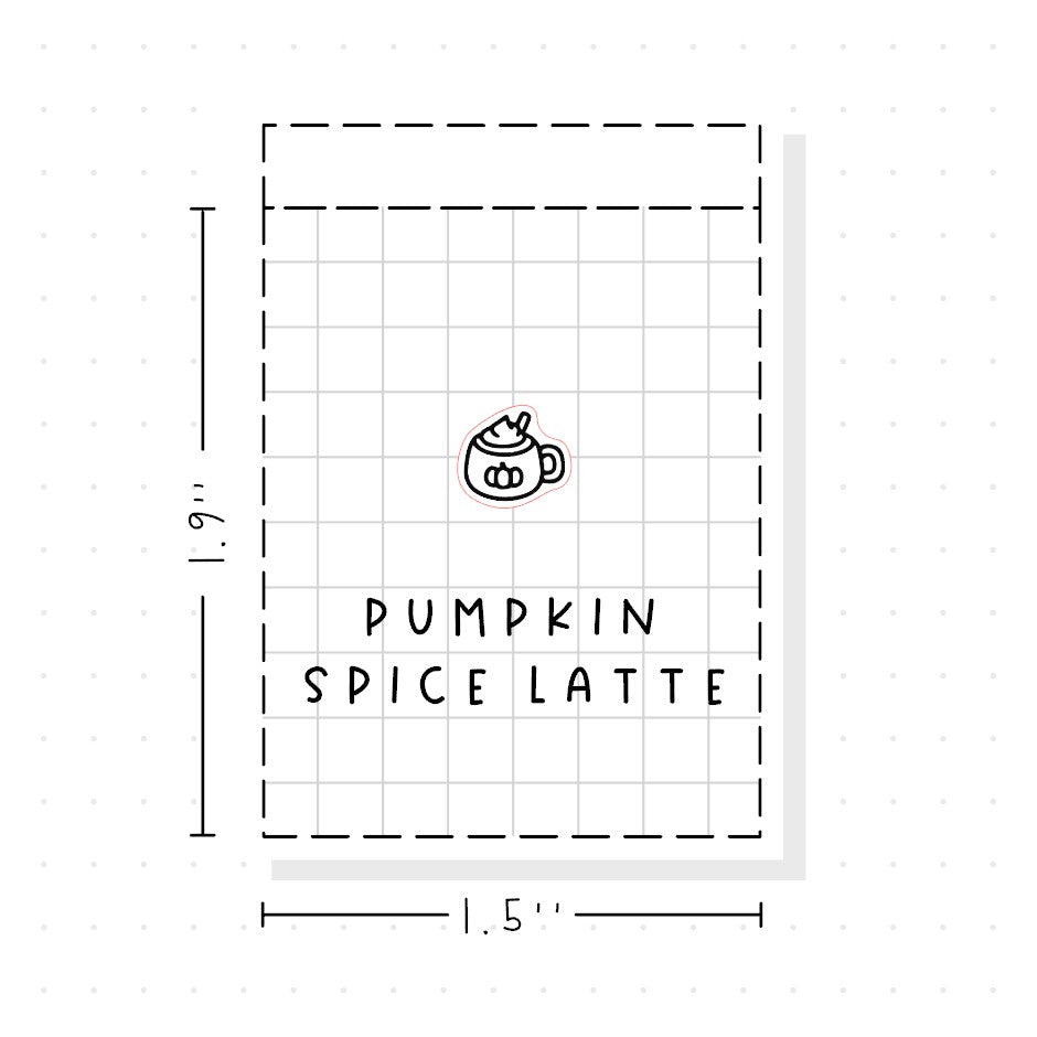 (PM464) Pumpkin Spice Latte - Tiny Minimal Icon Stickers