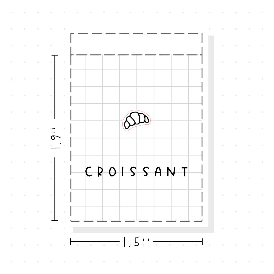(PM465) Croissant - Tiny Minimal Icon Stickers