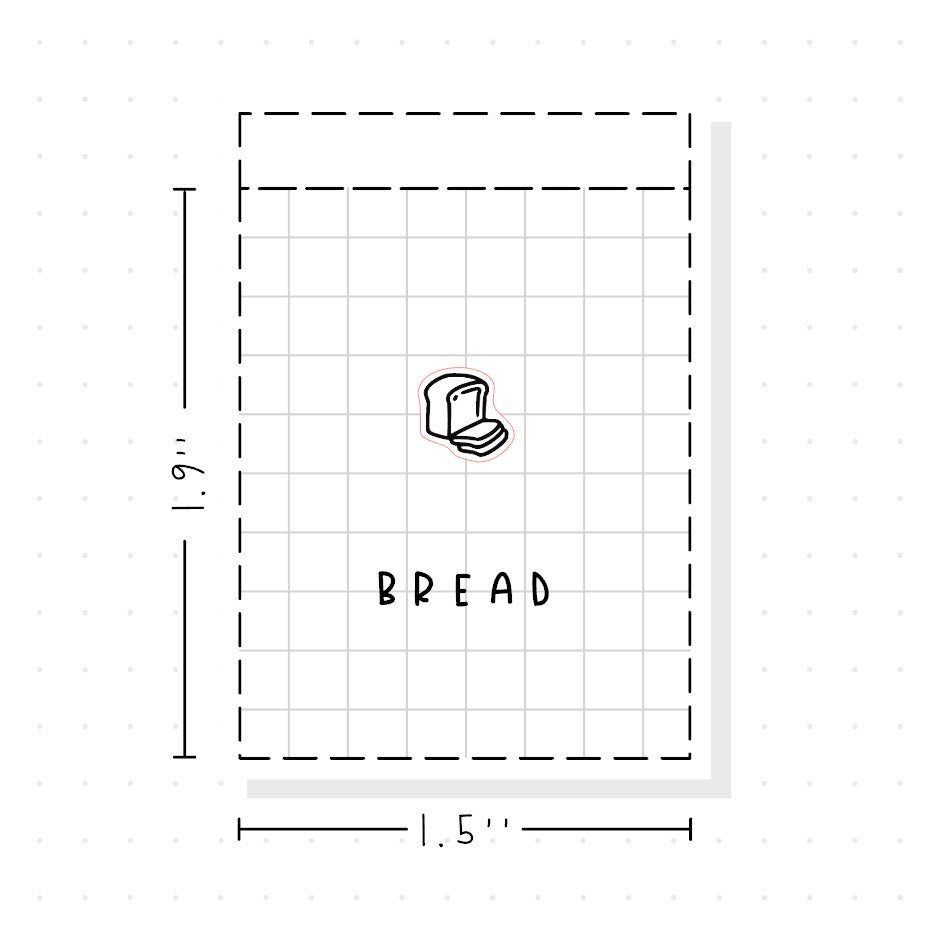 (PM466) Bread - Tiny Minimal Icon Stickers