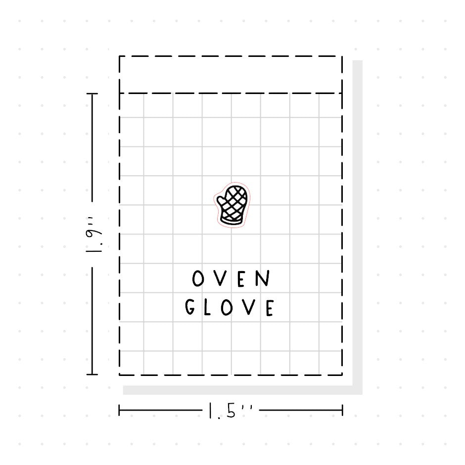 (PM467) Oven Glove - Tiny Minimal Icon Stickers