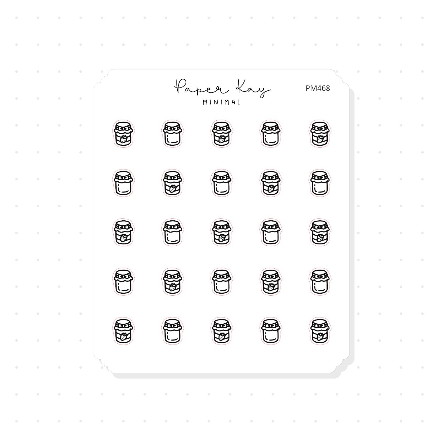 (PM468) Jam Jar - Tiny Minimal Icon Stickers
